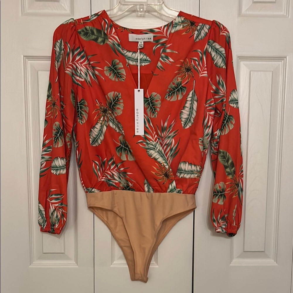 Adelyn Rae Tropical Red Bodysuit
